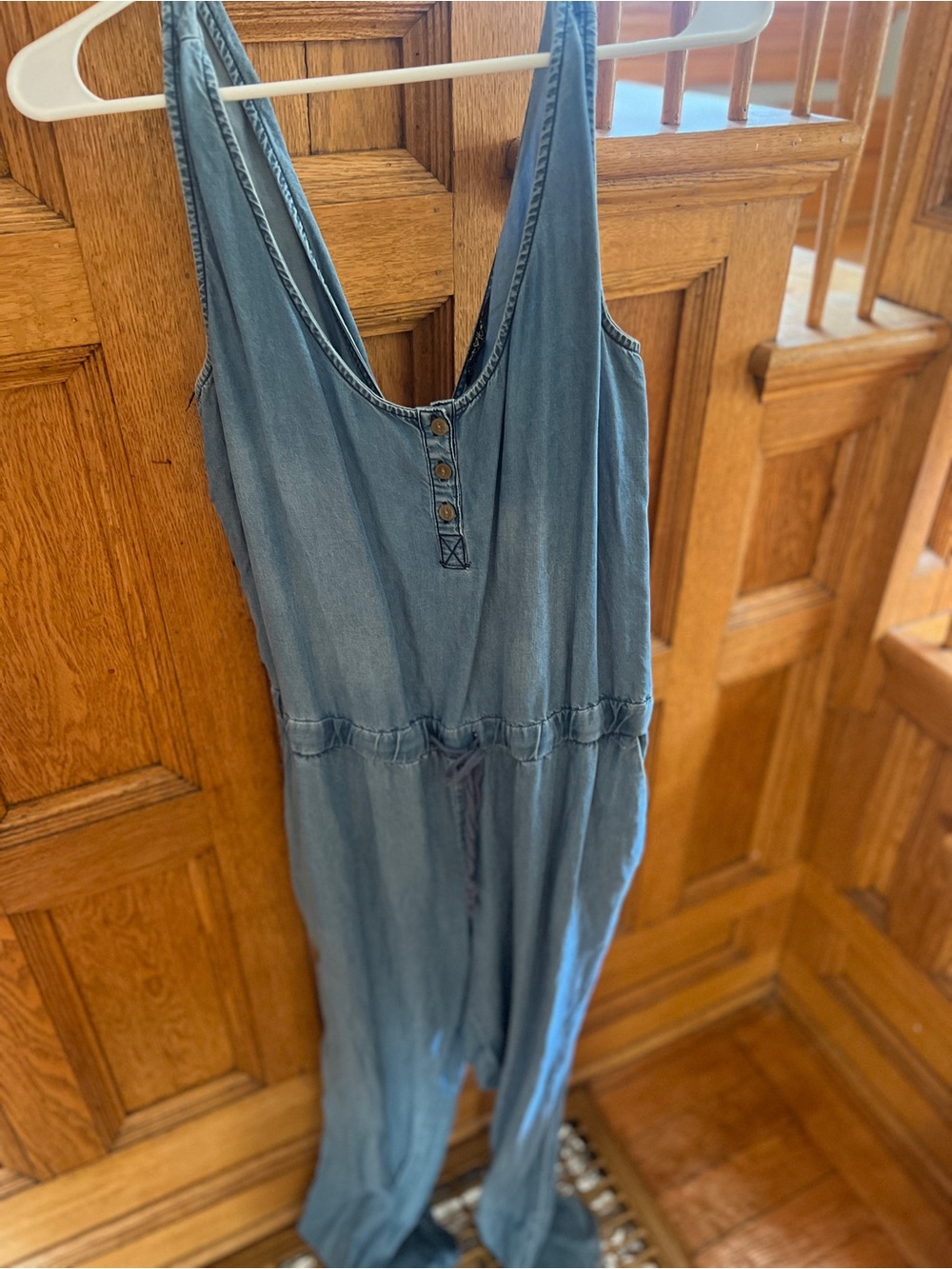 Velvet Heart Light Blue Denim-Style Sleeveless Jumpsuit Jean Romper